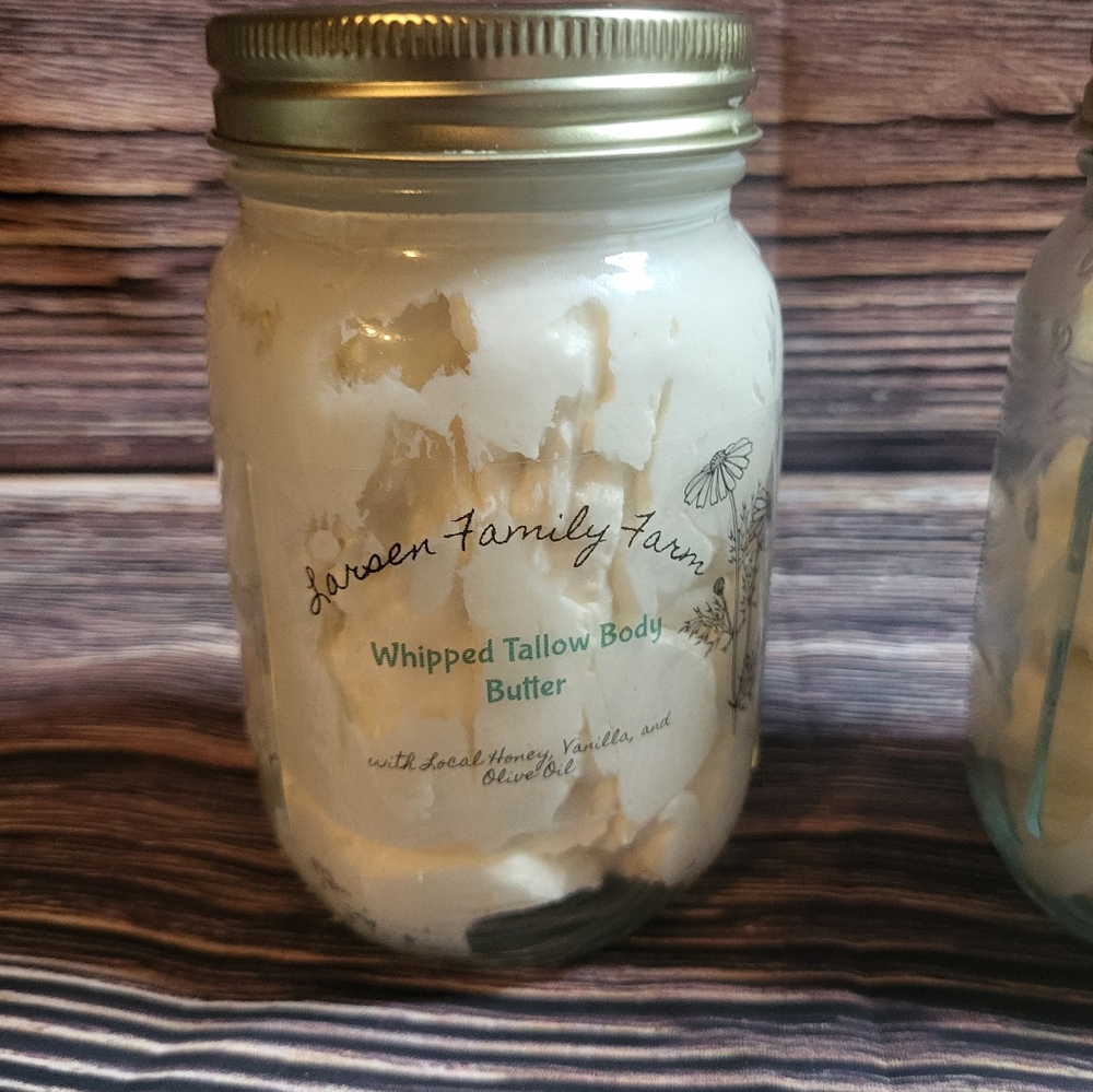 Larsen Family Farm Whipped Tallow Body Butter, Honey,Vanilla, and Olive Oil